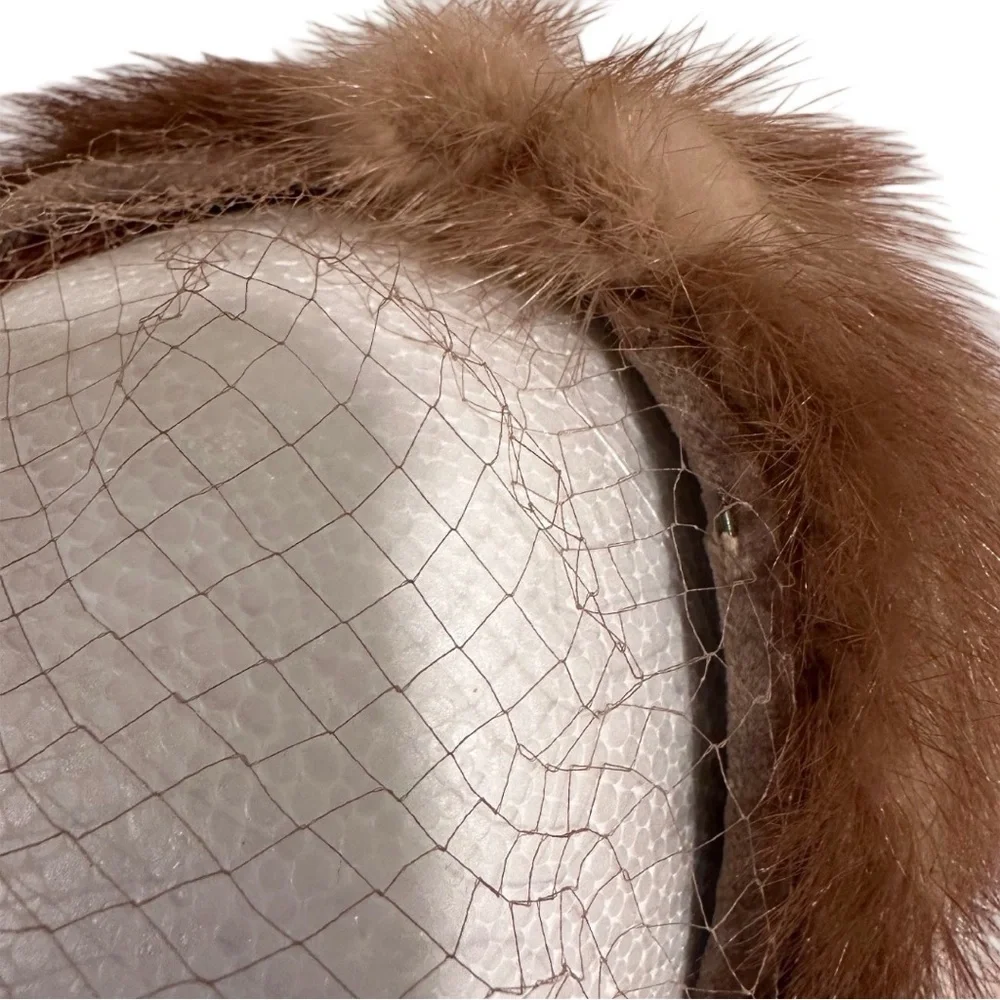 Bundle (2) Vintage Fascinator Pillbox Whimsy Hats 40-60s Pheasant Feather & Mink - Picture 9 of 17